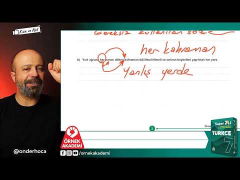 7. Sınıf Türkçe / 2. Dönem - 2. Sınav 🚀 Türkçe / Önder Hoca 🚀