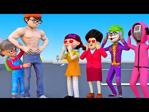 Scary Teacher 3D vs Squid Game Nick Defends Tani from Crazy Fans OR Error 5 Times Challenge