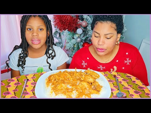 SMOKED CHICKEN IN PEANUT BUTTER SAUCE MUKBANG