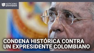El momento en que el expresidente de Colombia Álvaro Uribe es condenado a prisión domiciliaria