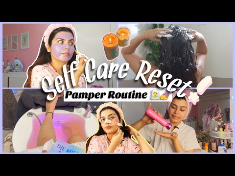 VLOG: Aesthetic SELF CARE ✨ Day at Home😍Monthly Pamper Routine🩷Haircare & Skincare | Yashita Rai