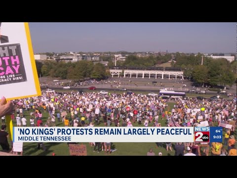 YouTube video thumbnail: 'No Kings' Protests Remain Largely Peaceful in Middle TN
