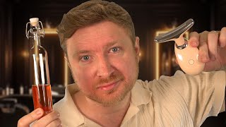 ASMR - The 24-carat Barber Roleplay (Detailed Hot Towel Shave)