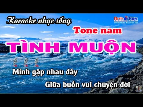 Karaoke | Tình Muộn | Tone Nam | Karaoke Nhạc Sống Anh Kiệt