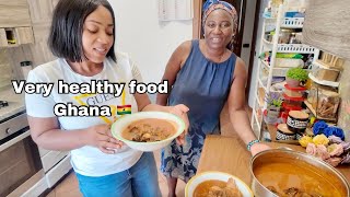 Cooking Some Ghanaian LIGHT SOUP in Italy with COCOYAM FUFU from scratch || healthy living vlog