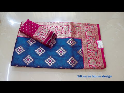 Silk sarre blouse back neck design cutting and stitching | Patchwork neck design