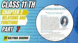 function basic concept || chapter - 2 relations and functions part 7 || class 11th || maths