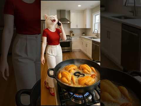 ‏القطة مش مهتمة بالأكل شوفوا اللي حصل 🥙😱￼