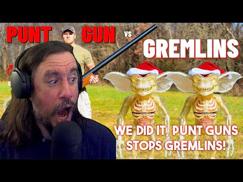 Vet Reacts! *We Did It, Punt Guns Stops Gremlins* Punt Gun vs GREMLINS (The Biggest Shotgun EVER!!)