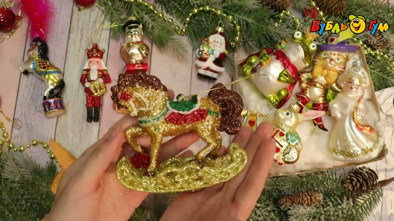 Украшение елочное Золотая рыбка стеклянная  - видео Украшение елочное Золотая рыбка стеклянная  - видео