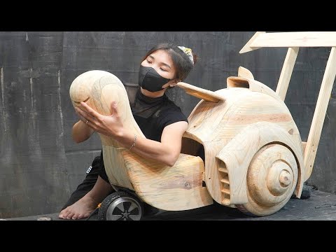 I Built a Snail Shaped Car in the Movie Turbo #woodworking #built