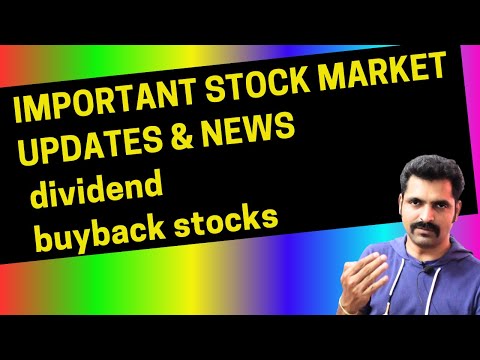 IMPORTANT STOCK MARKET UPDATES & NEWS | dividend , buyback stocks | Tamil Share | nifty analysis