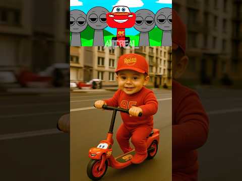 Incredibox Sprunki OC - Lightning McQueen Ride Scooter In Real Life!