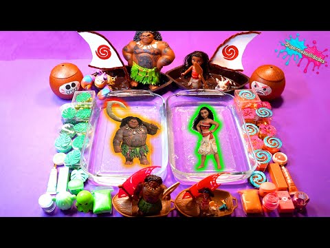 Mezclando Moana VS Maui en Slime - Supermanualidades