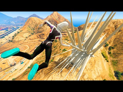 GTA 5 Ragdolls And Crazy Falls / EXTREME Gwen Stacy Ragdolls