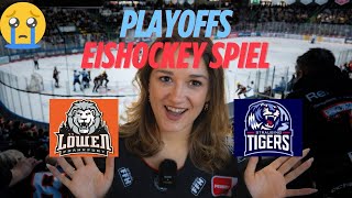 MEIN ERSTES PLAYOFFS ICE HOCKEY SPIEL ⛸️🏒 | Frankfurt Löwen vs Straubing🔥VLOG