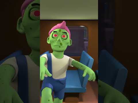 🧟‍♂️Five Zombies on a Spooky Bus Ride #shorts #halloween #kidssong