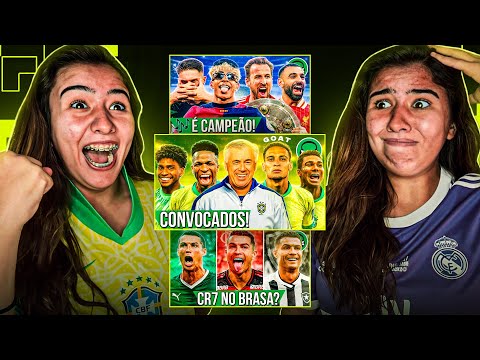 REACT 3 em 1♫CAMPEÕES EUROPEUS 2025🏆 ♫ A TROPA DO ANCELOTTI A 1ª CONVOCAÇÃO ♫ CR7 NO BRASIL??
