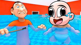 INUNDAMOS la CASA de NUESTROS PAPÁS en Minecraft 😱🌊 BEBEÉ NOOB en Who's Your Daddy