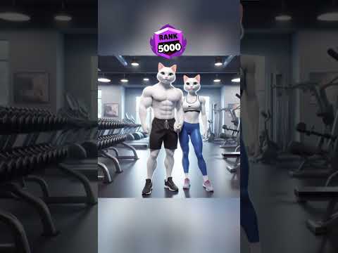 Gym 🤣 | Who is best? ginger cat vs white cat vs black cat #cat  #catlovers #shorts