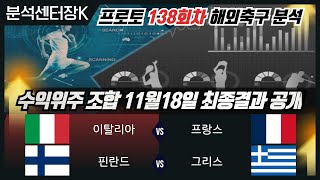 [분석센터장K] 축구승무패 & 프로토분석 138회차 월요일 경기분석  #승무패 #프로토 #분석센터장K