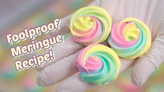 How to Make Pastel Rainbow Swirl Meringues🍭 | No Fail Recipe!