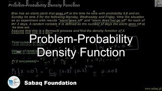 Problem-Probability Density Function
