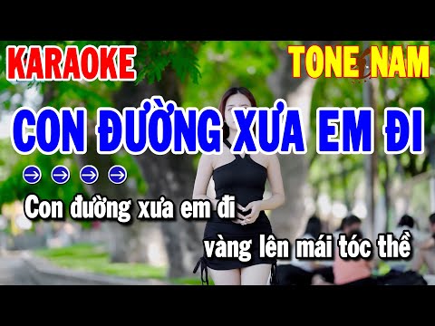 Karaoke Con Đường Xưa Em Đi Tone Nam | Nhạc Sống Trữ Tình Dễ Ca | Thanh Hải