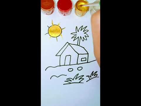 How to draw house easy step by step #drawing #painting  #easydrawing #housedrawing