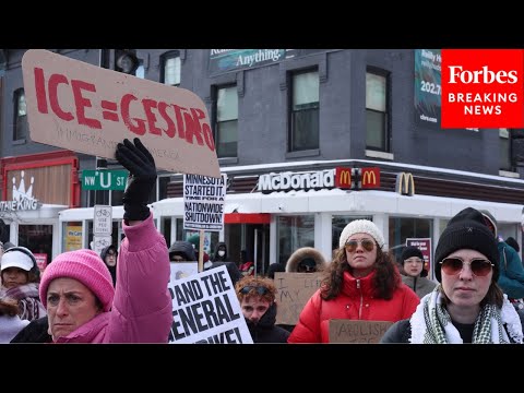 YouTube video thumbnail: Protesters Hold Anti-ICE Demonstration In Washington, D.C.
