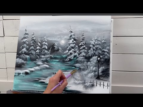 Acrylic Painting Demonstration of EMERALD RIVER 🖌️🎨