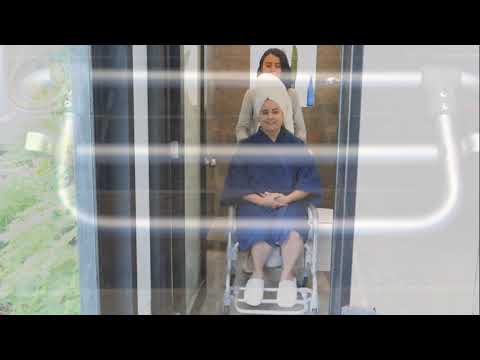 Silla Cómodo Ducha de Aluminio - con Ruedas - Gris