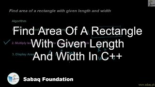 Find area of a rectangle with given length and width