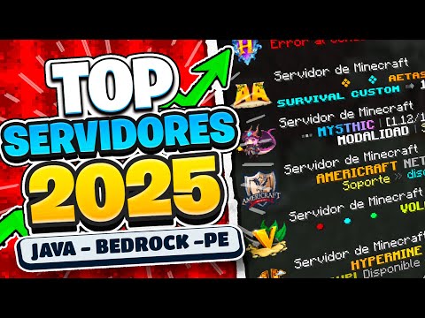 TOP 7+1 Mejores Servidores de Minecraft Hispano 2025 😱 No Premium y Premium (JAVA, BEDROCK y PE)