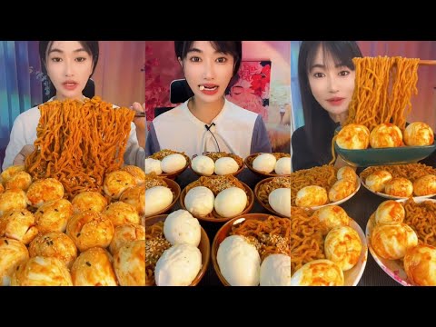 [Eating Mukbang Show]❤️‍🔥EATING SPICY NOODLE AND SOFT BOILED EGGS 매콤한 국수와 계란을 먹어요