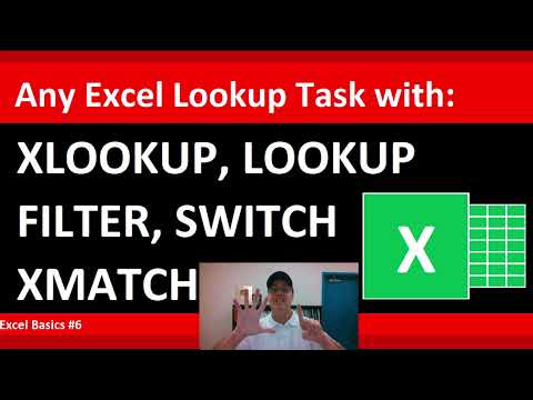 MS 365 Excel Basics 06: XLOOKUP, FILTER, XMATCH, LOOKUP, SWITCH Functions to Solve Any Lookup Task!