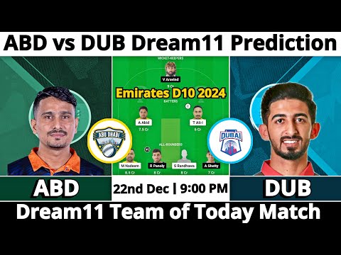 ABD vs DUB Dream11 Prediction | Dream11 Team Of Today Match | Dream11 Prediction Today Match