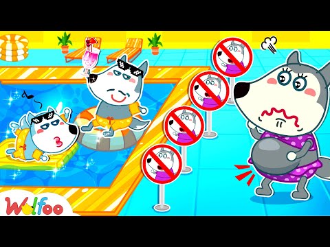 Wolfoo! Don't Be Mean at The Swimming Pool! Mommy Also Wants To Join Rich's Pool Party