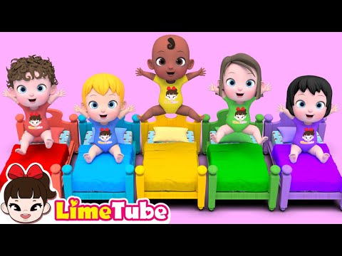 Five Little Monkeys Jumping On The Bed 🐒🛏️ | Fun Nursery Rhymes Compilation for Kids