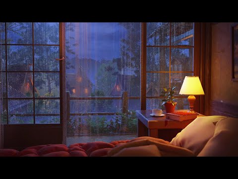 🌧️ Rain & Thunder⚡- Curl Up in Bed and Feel the Gentle Rain and Thunder Sounds