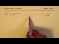 Solving Linear Equations Concepts