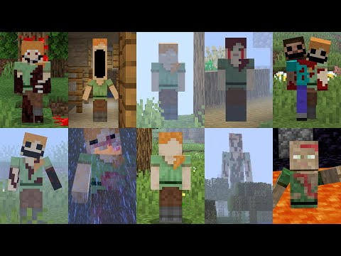 ВСЕ ВИДЫ СТРАШНЫХ АЛЕКС В МАЙНКРАФТ ! МОД ALEX HORROR MOD MINECRAFT