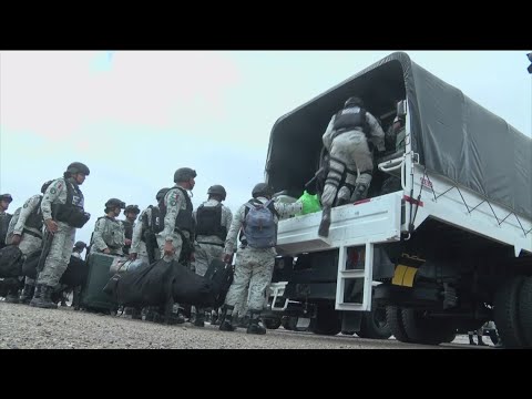 Mexican troops arrive at Tijuana, along the US-Mexico border