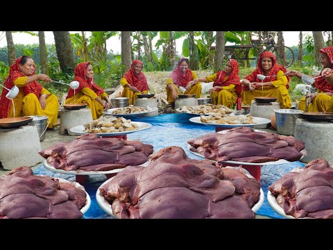 60 KG Beef Liver Kosha & Chitoi Pitha Recipe - Koliza Vuna Curry with Traditional Winter Cake