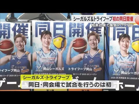 岡山シーガルズ・トライフープ岡山が初のホームゲーム「同日開催」 一方の観戦チケットで他方は入場無料に (25/09/11...