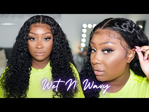 Get that WET LOOK this Winter without the Effort! Water Wave 360 Frontal Wig Install ft WavyMy Hair