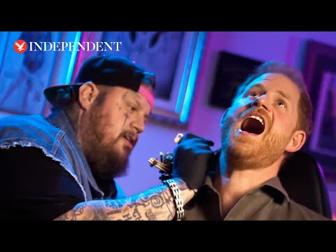 Prince Harry screams as he gets ‘neck tattoo’ with American singer Jelly Roll for Invictus sketch