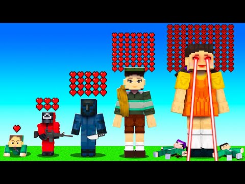 ¿Qué Personaje Del JUEGO DEL CALAMAR 3 Tiene MAS VIDA? 😨 MINECRAFT