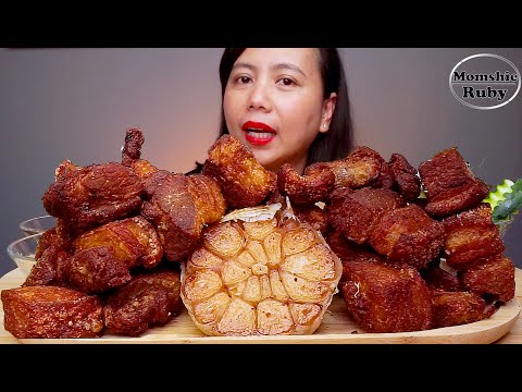 CRISPY FRIED PORK BELLY CUBE | MUKBANG ASMR