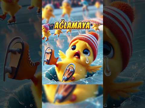 Küçük Civciv Buz Pateni Yaparken Deliğe Düştü 🐣🐥